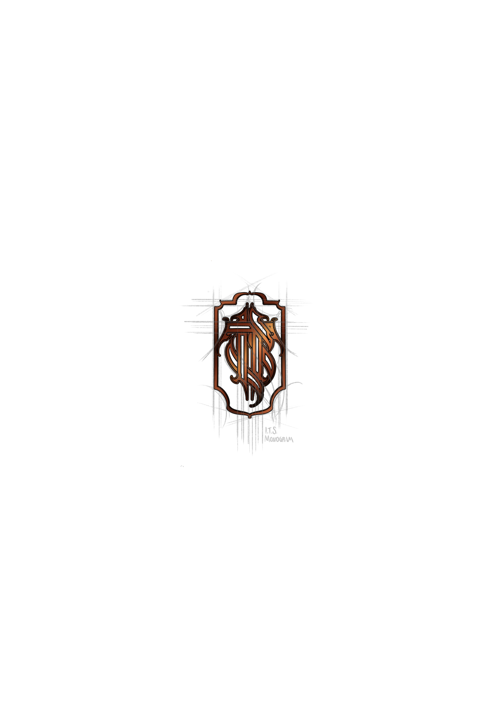 Influence Tattoo Studio monogram construction drawing